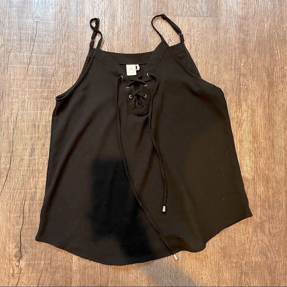 Paper Crane Adjustable Tank Top with Lace-up detailing - M